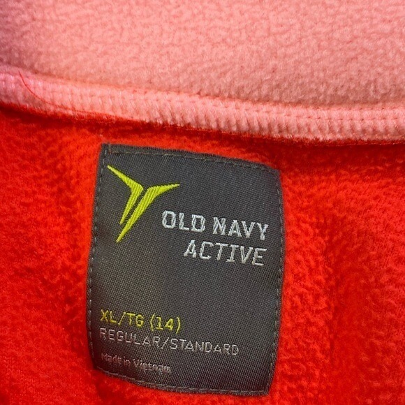 Old Navy Active Coral Quarter Zip Pullover Girls Size 14/16 Polyester Fleece XL - Picture 5 of 7